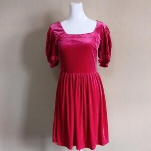 Youth Pink Velvet BalletCore Dress By Tullabee, Fairycore Whimsical Princess